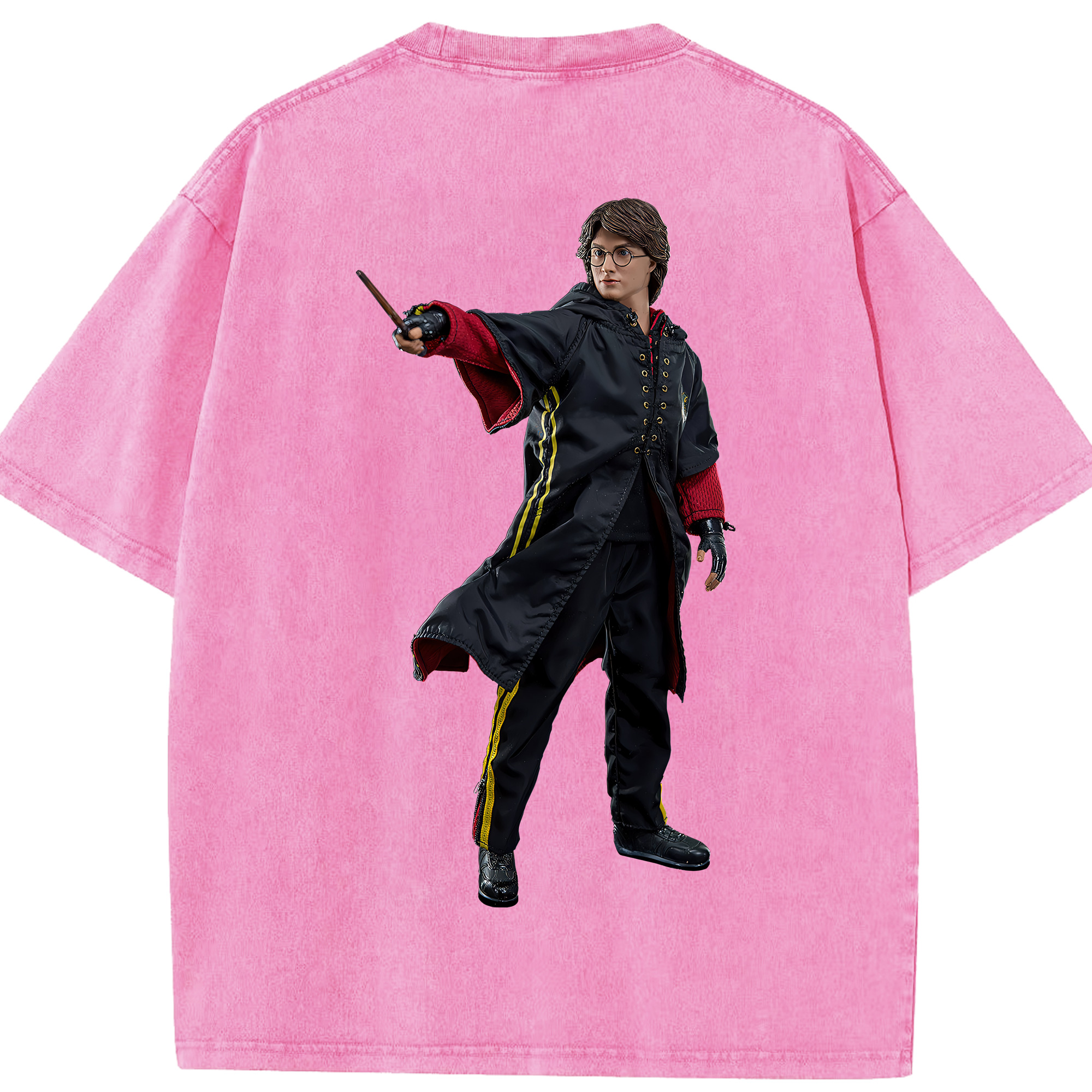（画像用） Harry Potter ハリー・ポッターシリーズ 綿100% ヴィンテージ風 半袖Tシャツ（背面プリント）